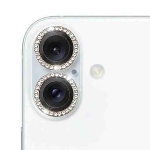 For iPhone 16 / 16 Plus 9H Point Drill Camera Lens Protector Ring(Titanium Gray)