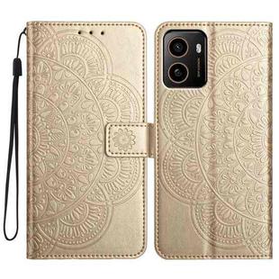 For HMD Pulse+ Flower Embossed Leather Phone Case(Gold)