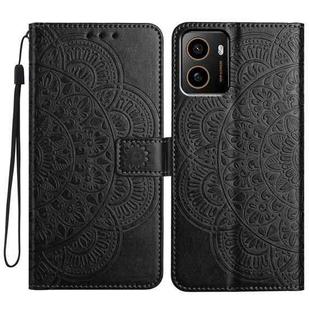 For HMD Pulse+ Flower Embossed Leather Phone Case(Black)