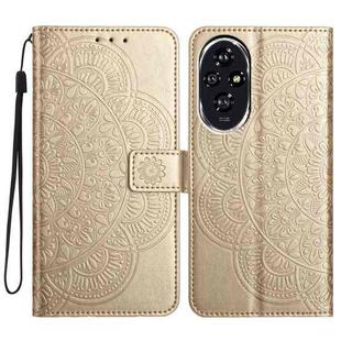 For Honor 200 Flower Embossed Leather Phone Case(Gold)