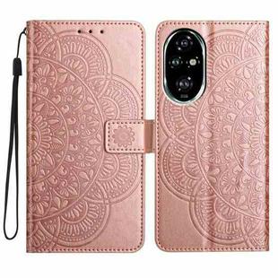 For Honor 200 Pro Flower Embossed Leather Phone Case(Rose Gold)