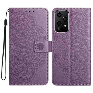 For Honor 200 Lite Global Flower Embossed Leather Phone Case(Purple)