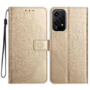 For Honor 200 Lite Global Flower Embossed Leather Phone Case(Gold)