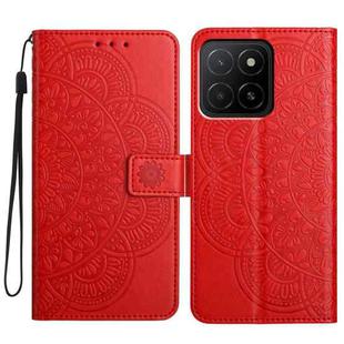 For Honor X5b Flower Embossed Leather Phone Case(Red)