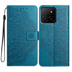 For Honor X5b Flower Embossed Leather Phone Case(Blue)