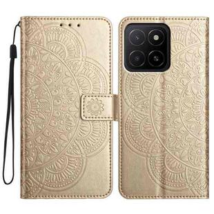 For Honor X5b Flower Embossed Leather Phone Case(Gold)