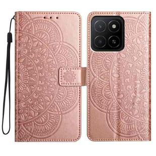 For Honor X5b Flower Embossed Leather Phone Case(Rose Gold)