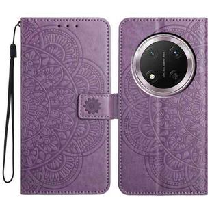 For Honor X9c Flower Embossed Leather Phone Case(Purple)