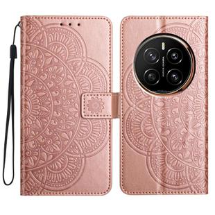For Honor Magic7 Flower Embossed Leather Phone Case(Rose Gold)