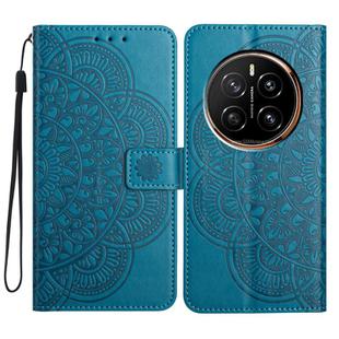 For Honor Magic7 Pro Flower Embossed Leather Phone Case(Blue)