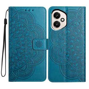 For Honor 400 Global 156.5mm Flower Embossed Leather Phone Case(Blue)