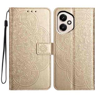 For Honor 400 Global 156.5mm Flower Embossed Leather Phone Case(Gold)