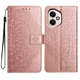 For Honor 400 Global 156.5mm Flower Embossed Leather Phone Case(Rose Gold)