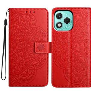 For Honor 400 Lite Global Flower Embossed Leather Phone Case(Red)
