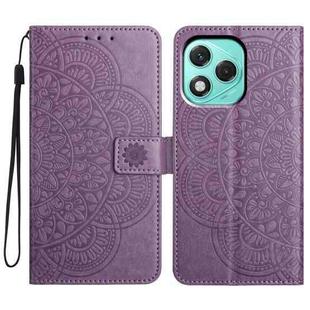 For Honor 400 Lite Global Flower Embossed Leather Phone Case(Purple)
