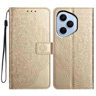 For Honor 400 Pro Global 160.8mm Flower Embossed Leather Phone Case(Gold)