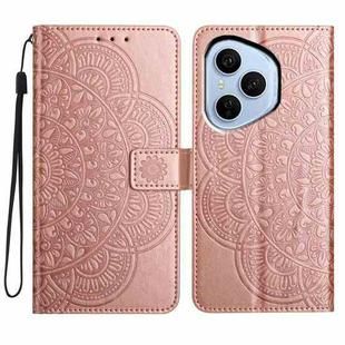 For Honor 400 Pro Global 160.8mm Flower Embossed Leather Phone Case(Rose Gold)