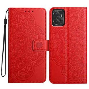 For Motorola Moto G Power 5G Flower Embossed Leather Phone Case(Red)