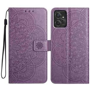 For Motorola Moto G Power 5G Flower Embossed Leather Phone Case(Purple)