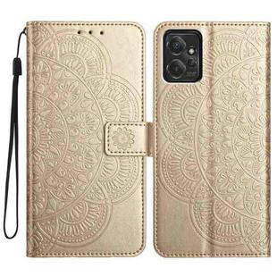 For Motorola Moto G Power 5G Flower Embossed Leather Phone Case(Gold)