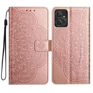 For Motorola Moto G Power 5G Flower Embossed Leather Phone Case(Rose Gold)