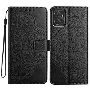 For Motorola Moto G Power 5G Flower Embossed Leather Phone Case(Black)