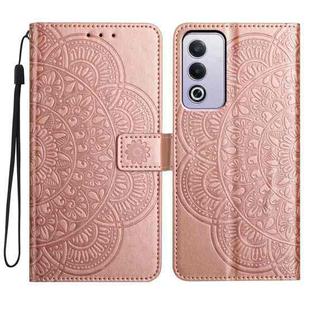 For OPPO A3 Pro 5G Flower Embossed Leather Phone Case(Rose Gold)