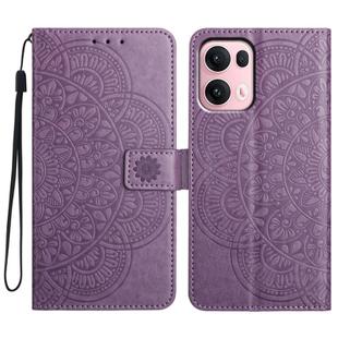 For OPPO Reno13 Pro Global Flower Embossed Leather Phone Case(Purple)