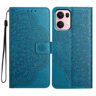 For OPPO Reno13 Pro Global Flower Embossed Leather Phone Case(Blue)