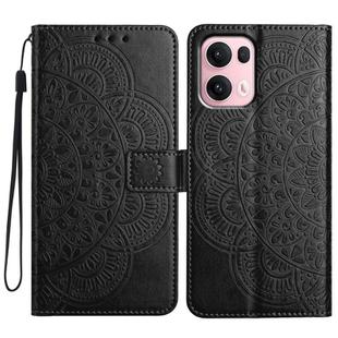 For OPPO Reno13 Pro Global Flower Embossed Leather Phone Case(Black)