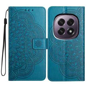 For OPPO A5 5G Global Flower Embossed Leather Phone Case(Blue)