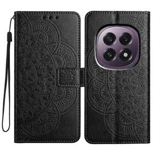 For OPPO A5 5G Global Flower Embossed Leather Phone Case(Black)