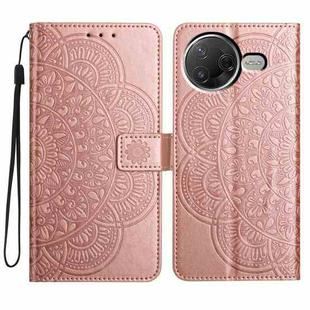 For Redmi K80 Pro / K80 Flower Embossed Leather Phone Case(Rose Gold)