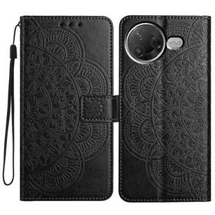 For Redmi K80 Pro / K80 Flower Embossed Leather Phone Case(Black)