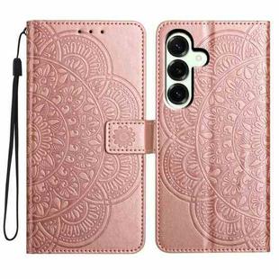 For Samsung Galaxy A17 5G Flower Embossed Leather Phone Case(Rose Gold)