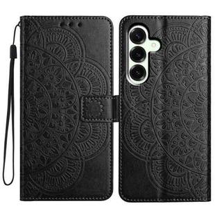 For Samsung Galaxy A17 5G Flower Embossed Leather Phone Case(Black)