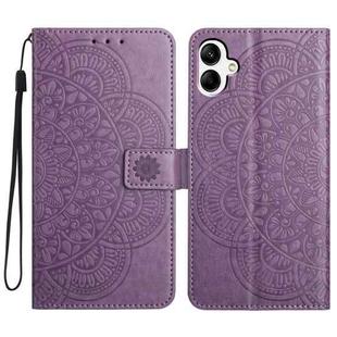 For Samsung Galaxy A07 5G Flower Embossed Leather Phone Case(Purple)