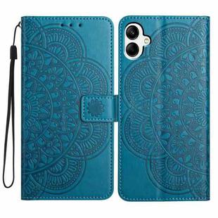 For Samsung Galaxy A07 5G Flower Embossed Leather Phone Case(Blue)