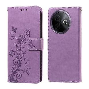 For vivo Y39 5G / Y300i Embossed Butterfly Flowers Leather Phone Case(Purple)