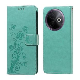 For vivo Y39 5G / Y300i Embossed Butterfly Flowers Leather Phone Case(Green)