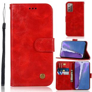 For Samsung Galaxy Note 20 Copper Buckle Retro Crazy Horse Texture Horizontal Flip Leather Case with Holder & Card Slots & Wallet(Red)