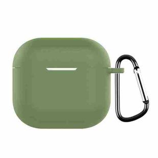 For AirPods 4 Silicone Earphone Protective Case with Hook(Matcha Green)