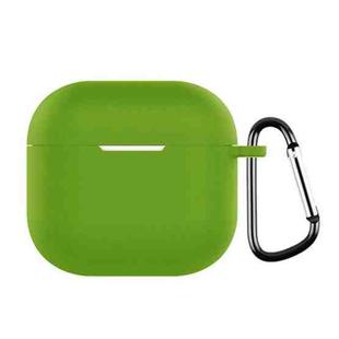 For AirPods 4 Silicone Earphone Protective Case with Hook(Grass Green)