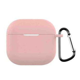 For AirPods 4 Silicone Earphone Protective Case with Hook(Pink)