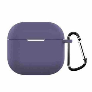 For AirPods 4 Silicone Earphone Protective Case with Hook(Lavender Grey)