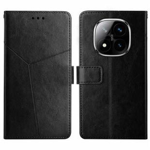 For Redmi Note 14 Pro+ 5G Y-shaped Pattern Flip Leather Phone Case(Black)