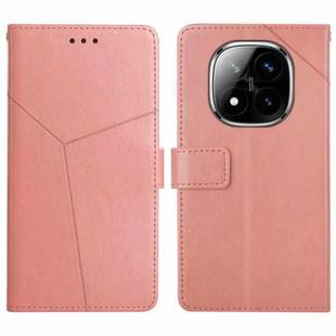 For Redmi Note 14 Pro+ 5G Y-shaped Pattern Flip Leather Phone Case(Pink)