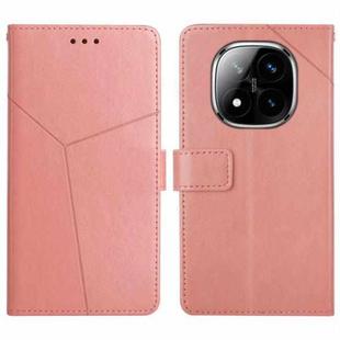 For Redmi Note 14 Pro 4G Y-shaped Pattern Flip Leather Phone Case(Pink)