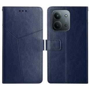 For Redmi 15C 4G 171.5mm / Poco C85 4G Y-shaped Pattern Flip Leather Phone Case(Blue)