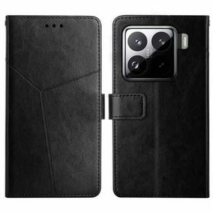 For Xiaomi 15 Y-shaped Pattern Flip Leather Phone Case(Black)